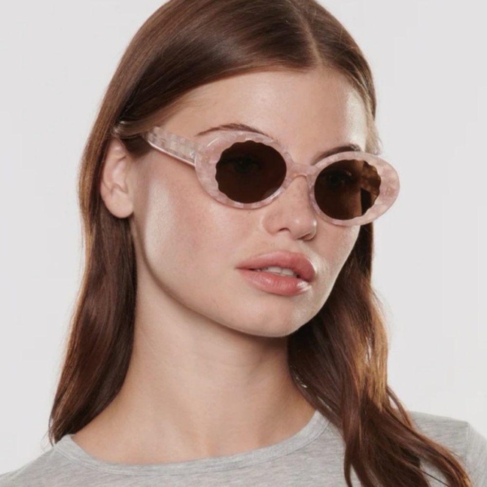 KREWE Alice Sunglasses in pink checkerboard